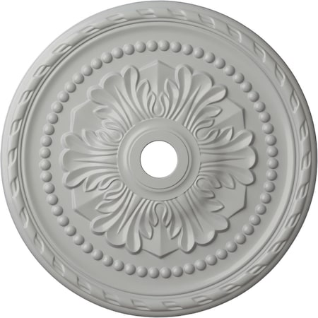 Ekena Millwork Palmetto Ceiling Medallion (Fits Canopies up to 7 5/8"), 31 1/2"OD x 3 5/8"ID x 1 3/4"P, Frost CM31PMFRF